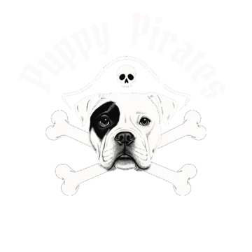 Puppy Pirates skull and crossbones logo